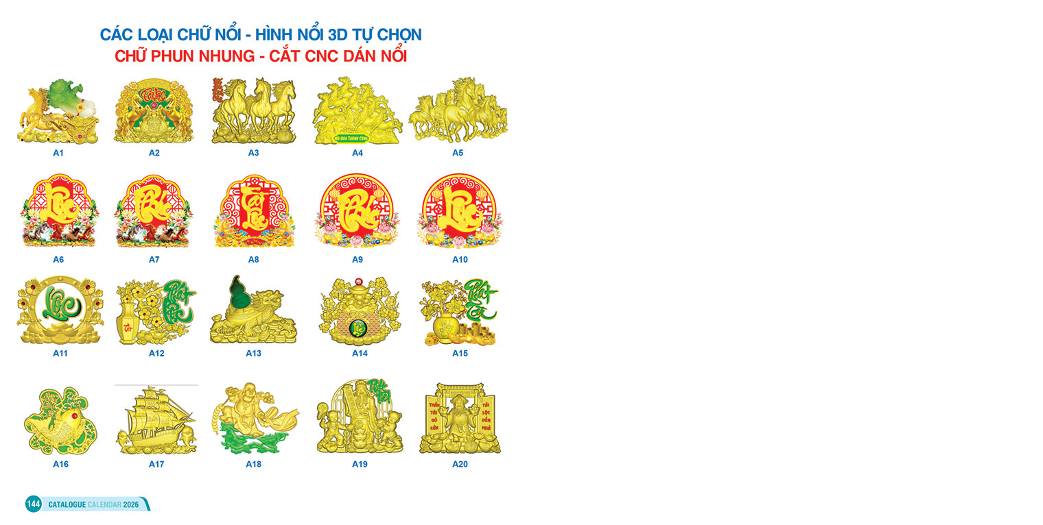 CÁC LOẠI CHỮ NỔI - HÌNH NỔI 3D TỰ CHỌN