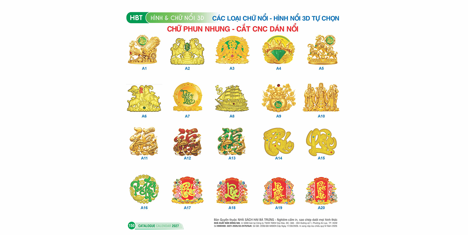 CÁC LOẠI CHỮ NỔI - HÌNH NỔI 3D TỰ CHỌN