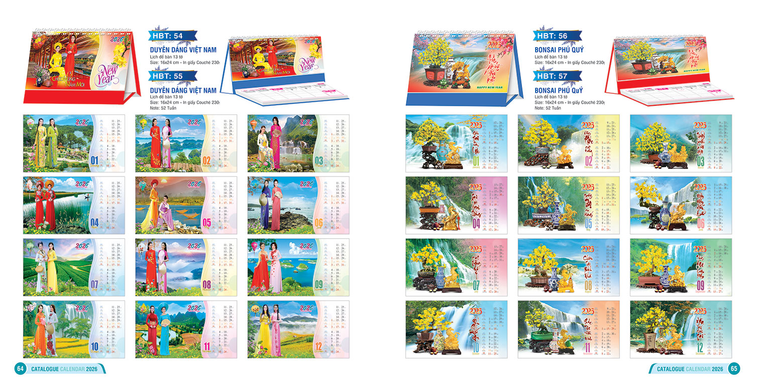 LỊCH ĐỂ BÀN 13 TỜ