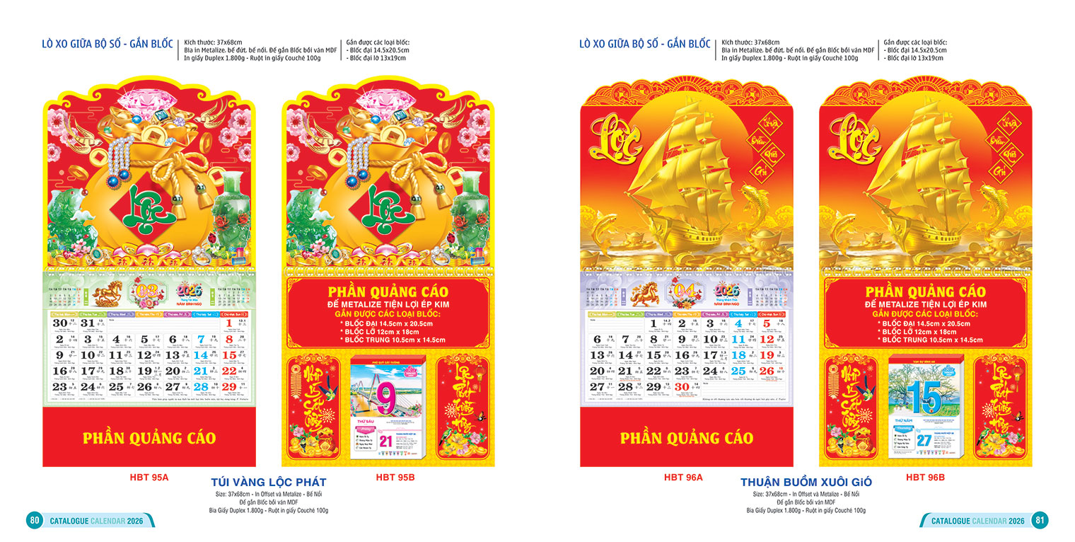 LỊCH LÒ XO GIỮA BỘ SỐ - GẮN BLỐC