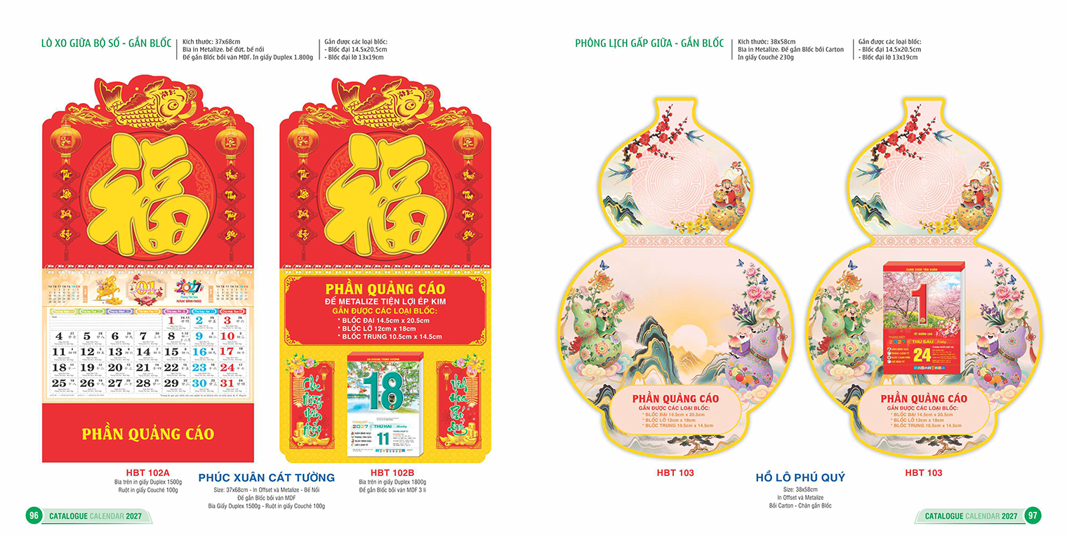LỊCH LÒ XO GIỮA BỘ SỐ - GẮN BLỐC